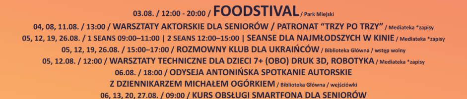 KULTURALNE LATO W MIEŚCIE 2025 | SIERPIEŃ